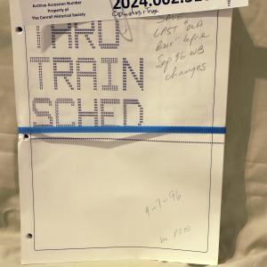 Train Schedule, September 1996
