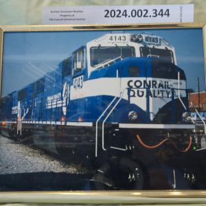 Framed color photo of Conrail Quality locomotive #4143
