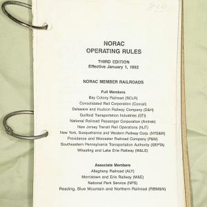 NORAC Operating Rules, 3rd and 5th eds., eff. 1992-01-01 and 1995-01-01