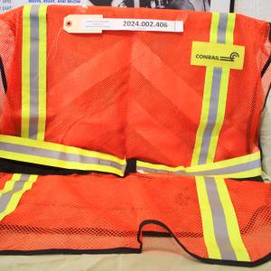 Safety Vests: Orange with yellow and silver reflective stripes - CR logo black on yellow patch