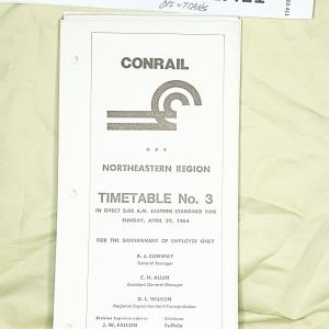 CR Northeastern Region Timetable Number 3, 1984-04-29