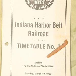 Indiana Harbor Belt Timetable No. 1, 1989-03-19