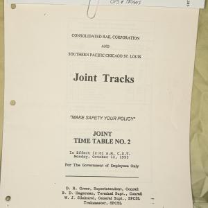 CR/Southern Pacific Chicago-St Louis Joint Track ETT No. 2, 1993-10-12