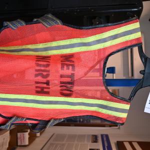 Metro North orange mesh safety vest