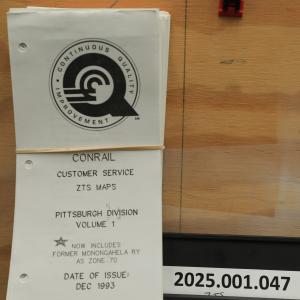 ZTS map Pittsburgh Division, Includes former MGY, Vol. 1, 1993-12-01