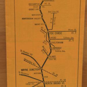 CR schedule ex-RDG Newtown/Fox Chase line May 1976