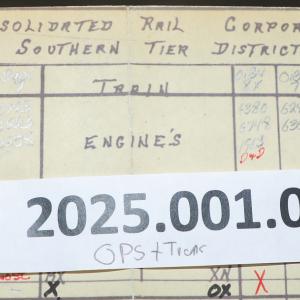 Southern Tier train dispatcher sheet, 1989-06-08