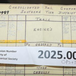 Southern Tier train dispatcher sheet, 1989-06-06