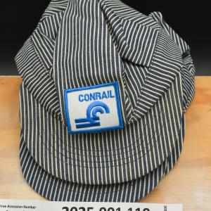 Engineer hat with Conrail patch