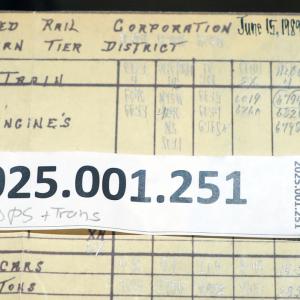 Southern Tier Train Dispatcher Sheet 1989-06-15