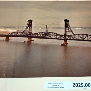 Photo CR Office Car Special traversing Upper Bay Bridge over Newark Bay