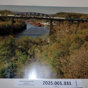 Photo Freight train traversing bridge NJ Div. River Line MP 110 +- Catskill, NY