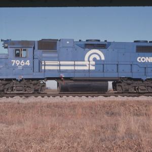 Photo of EMD GP38-2 7964 in Corbin, KS on 2/1984