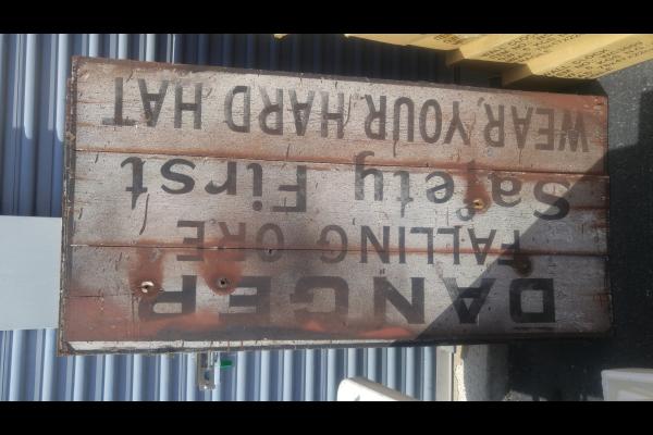 Pier 122 Danger Falling Ore Sign