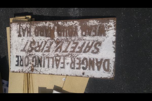 Pier 122 Danger Falling Ore Sign