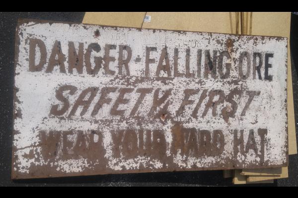 Pier 122 Danger Falling Ore Sign