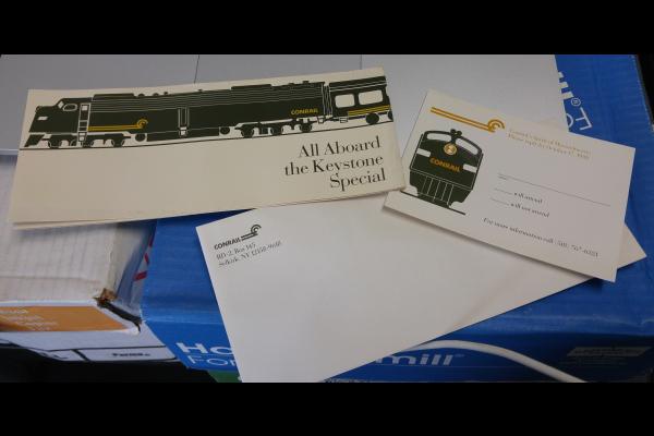RSVP Cards For Conrail's Keystone Special Trip (1988)