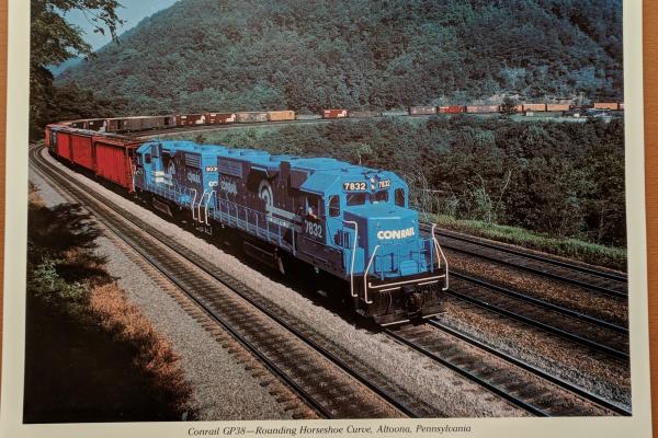Promotional photo: Conrail GP38 - Rounding Horseshoe Curve, Altoona, Pennsylvania