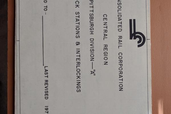 Central Region Pittsburgh Divison - A Block Stations & Interlockings Book of Drawings Last Revised 1977