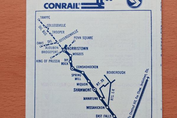 Conrail and SEPTA Schedule - Norristown, Shawmont, and Philadelphia - 1977-10-30