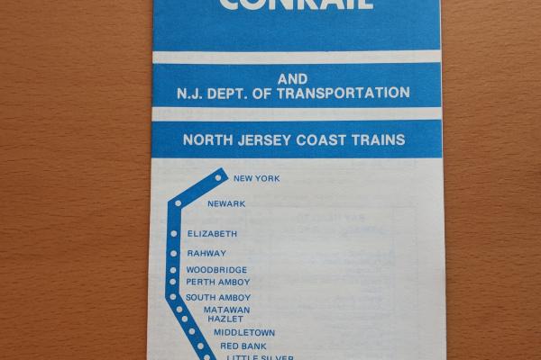 Conrail and NJDOT Schedule - North Jersey Coast Line - 1976-10-31
