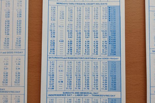 Conrail and SEPTA Schedule - Somerton, Forest Hills, Philmont, Bethayres, Meadowbrook, Rydal, Noble, and Philadelphia - 1977-10-30