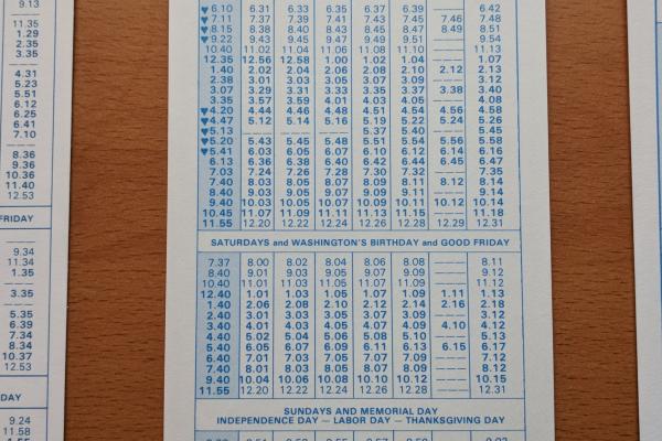 Conrail and SEPTA Schedule - Noble, Rydal, Meadowbrook, Bethayres, Philmont, Forest Hills, Somerton, and Philadelphia - 1979-06-03