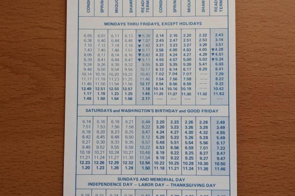 Conrail and SEPTA Schedule - Conshohocken, Spring Mill, Miquon, Shawnmont, and Philadelphia - 1979-06-03