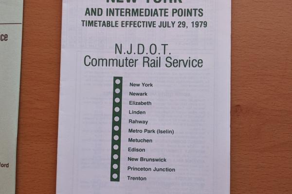 Conrail and NJDOT Schedule - Northeast Corridor - 1979-07-29