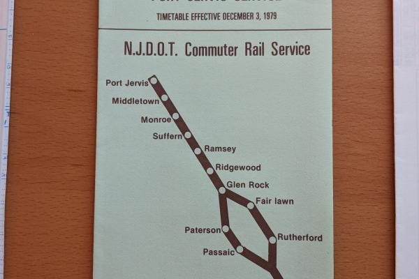 Conrail and NJDOT Schedule - Main Line, Bergen County Line - 1979-12-03