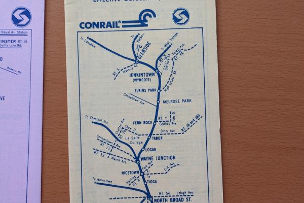 Conrail and SEPTA Schedule - Glenside, Jenkintown, and Philadelphia - 1977-10-30