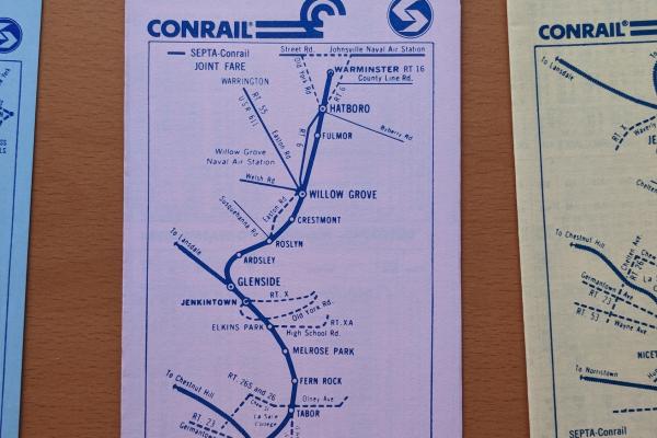 Conrail and SEPTA Schedule - Warminster, Hatboro, and Philadelphia - 1977-10-30