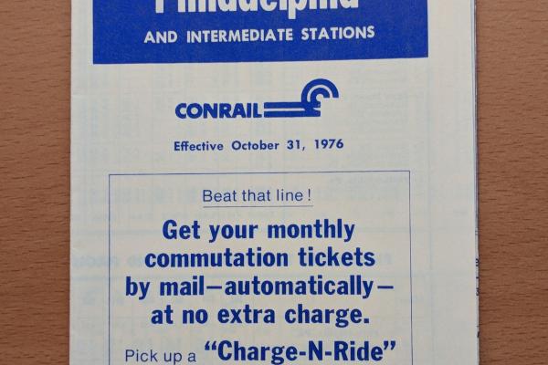 Conrail and SEPTA Schedule - Paoli, Bryn Mawr, and Philadelphia - 1976-10-31