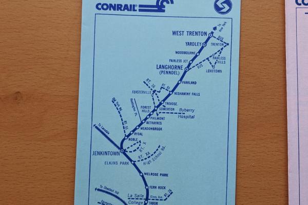 Conrail and SEPTA Schedule - West Trenton, Yardley, Langhorne, Neshaminy Falls, Trevose, and Philadelphia - 1977-10-30