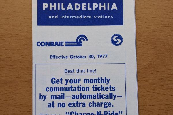 Conrail and SEPTA Schedule - West Chester and Philadelphia - 1977-10-30