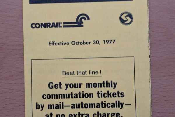Conrail and SEPTA Schedule - Elwyn, Media, Secane, and Philadelphia - 1977-10-30