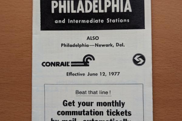 Conrail and SEPTA Schedule - Wilmington, Chester, and Philadelphia - 1977-06-12