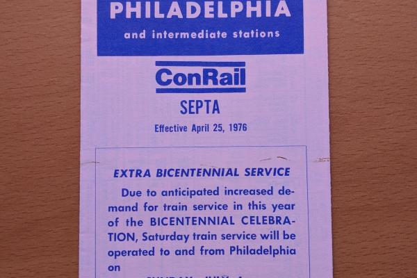 Conrail and SEPTA Schedule - West Chester and Philadelphia - 1976-04-25