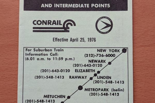 NJ Transit Schedule - Northeast Corridor - 1976-04-26