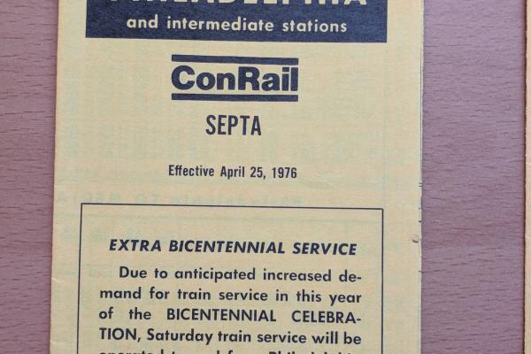 Conrail and SEPTA Schedule - Elwyn, Media, Secane, and Philadelphia - 1976-04-25