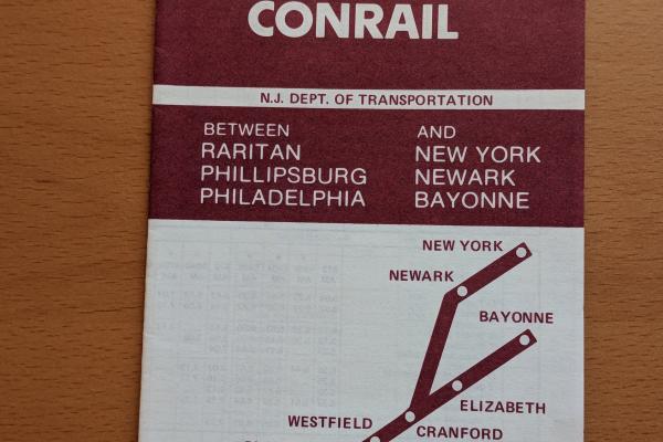 Conrail and NJDOT Schedule - Raritan Valley Line - 1976-10-31