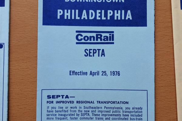 Conrail and SEPTA Schedule - Harrisburg, Lancaster, Coatesville, and Philadelphia - 1976-04-25