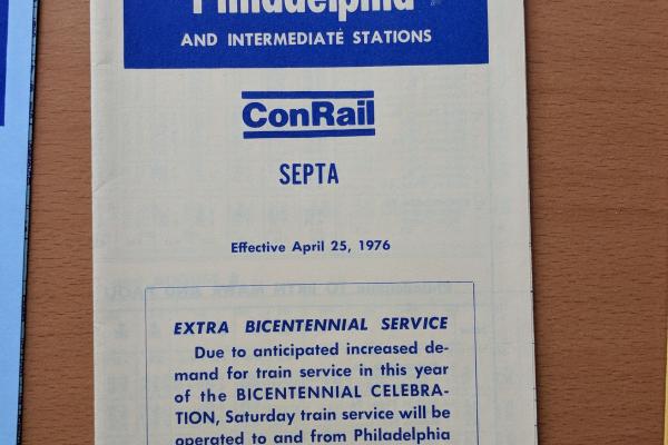 Conrail and SEPTA Schedule - Paoli, Bryn Mawr, and Philadelphia - 1976-04-25