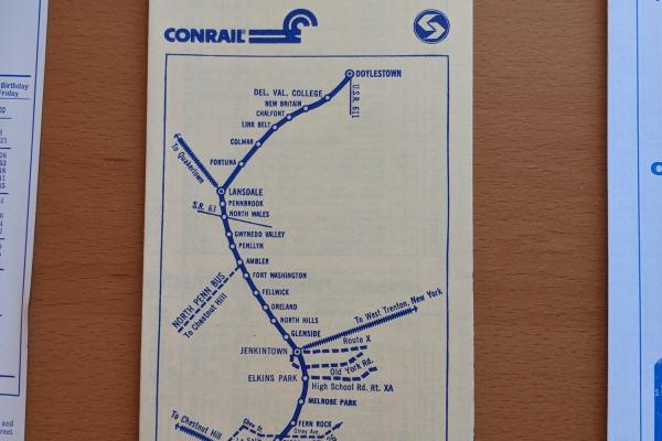 Conrail and SEPTA Schedule - Doylestown and Philadelphia - 1977-10-30