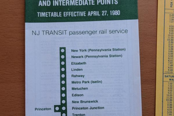 NJ Transit Schedule - Northeast Corridor - 1980-04-27