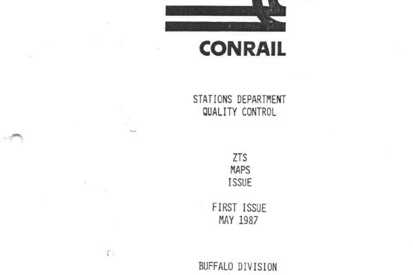 ZTS Maps, Buffalo Division, May 1987 (also includes Allegheny Division, September 1985)