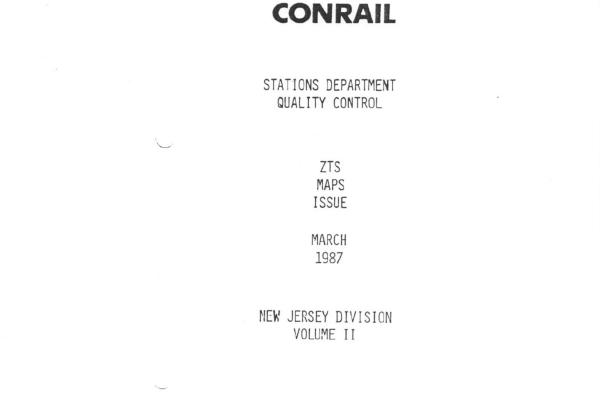ZTS Maps, New Jersey Division, Vol. 2, March 1987
