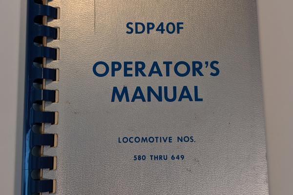 EMD Amtrak SDP40F Operator's Manual Locomotive Nos. 580 thru 649