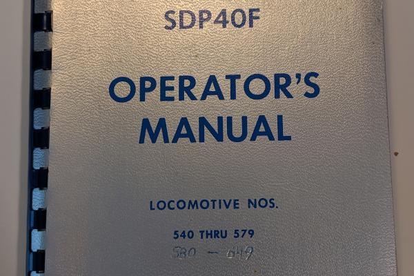 EMD Amtrak SDP40F Operator's Manual Locomotive Nos. 540 thru 579, 580-649