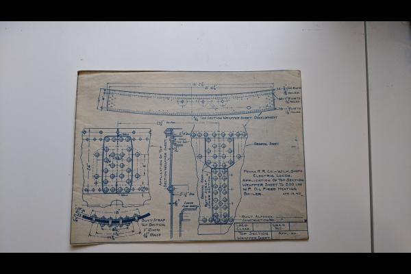 Electric Locomotive Steam Heat Boiler - Oil Fired Drawing Number E 418016